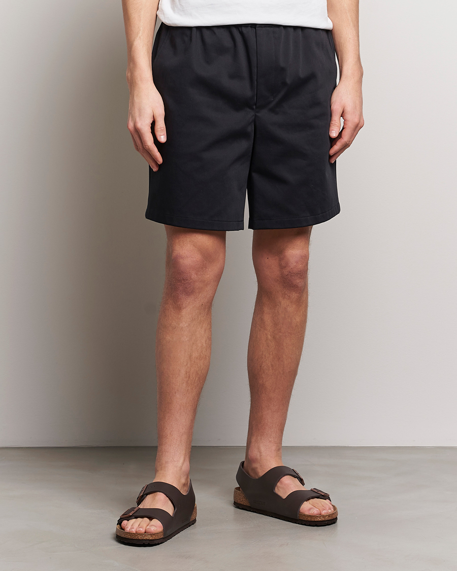 Herr | Shorts | AMI | Cotton Drawstring Shorts Black