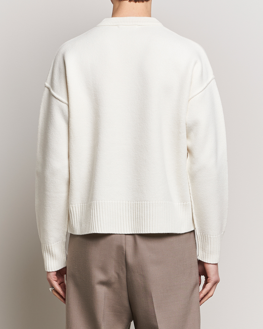 Herr | Tröjor | AMI | Big Heart Wool Sweater Off White