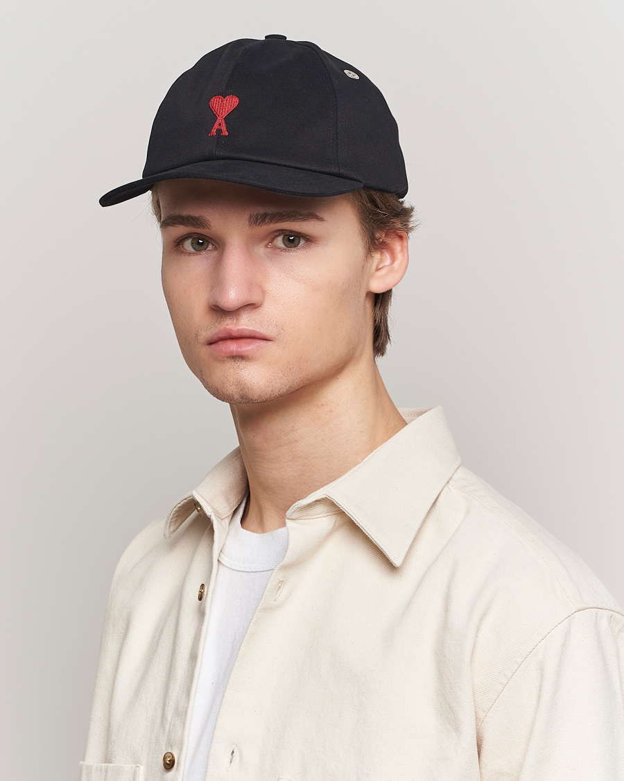 Herr | AMI Heart Logo Cap Black | AMI | Heart Logo Cap Black