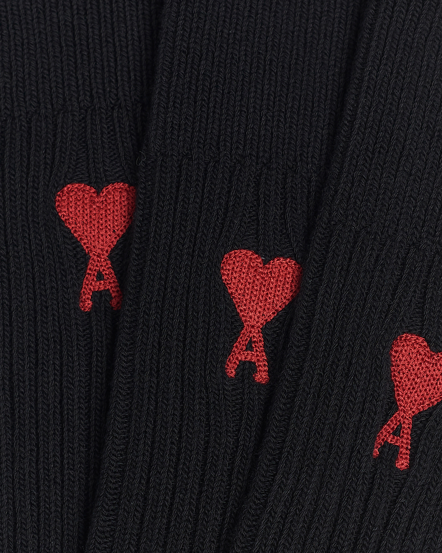 Herr | Underkläder | AMI | 3-Pack Heart Socks Black