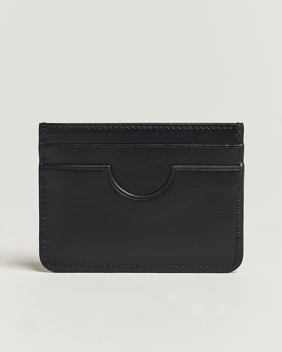 Herr | AMI Tonal Heart Logo Leather Card Holder Black | AMI | Tonal Heart Logo Leather Card Holder Black
