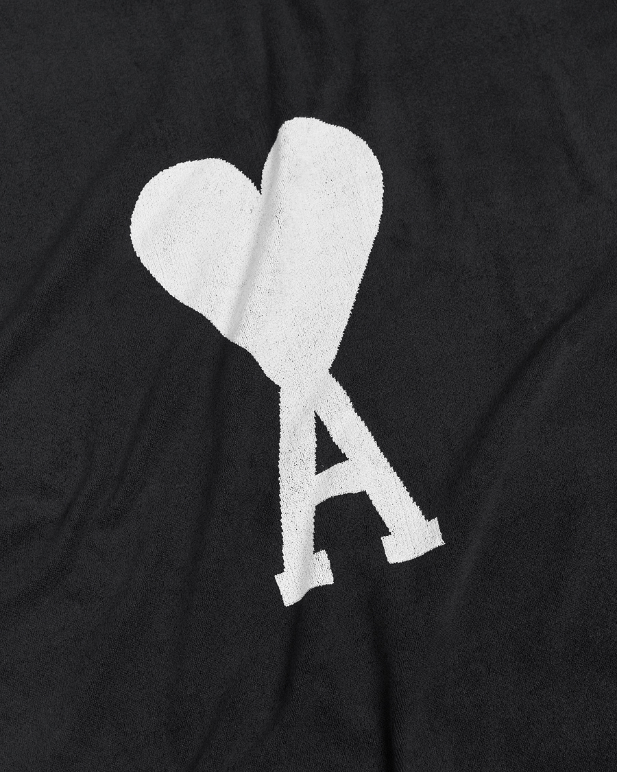 Herr | Handdukar | AMI | Heart Logo Beach Towel Black/White