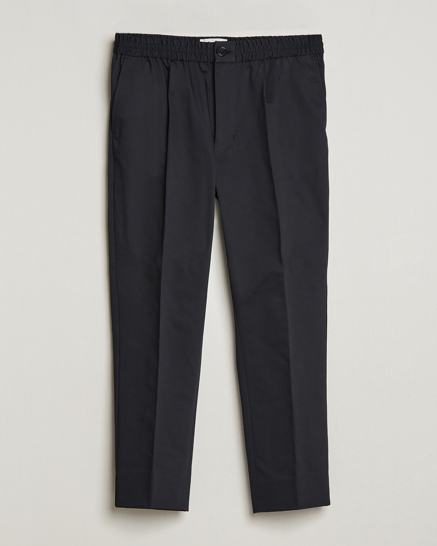 Herr | Byxor | AMI | Cotton Drawstring Trousers Black