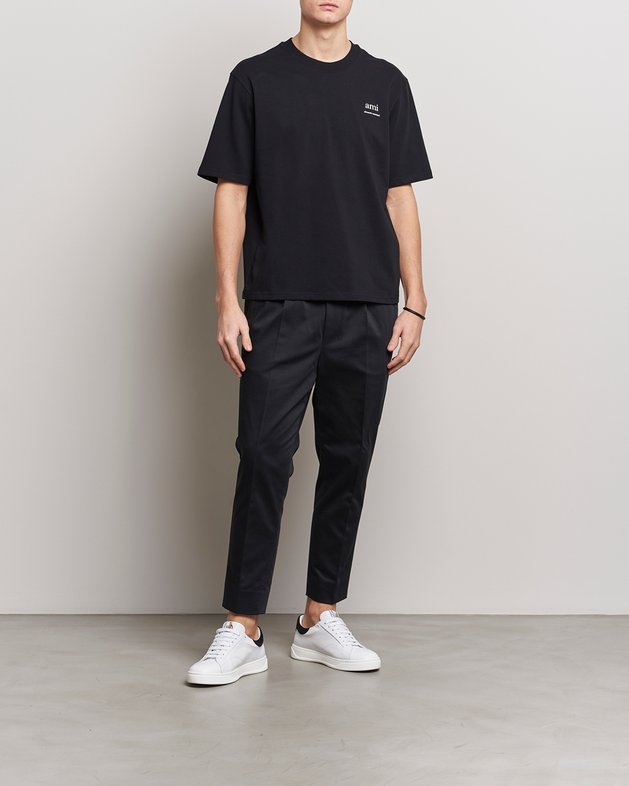 Herr | Byxor | AMI | Cotton Drawstring Trousers Black
