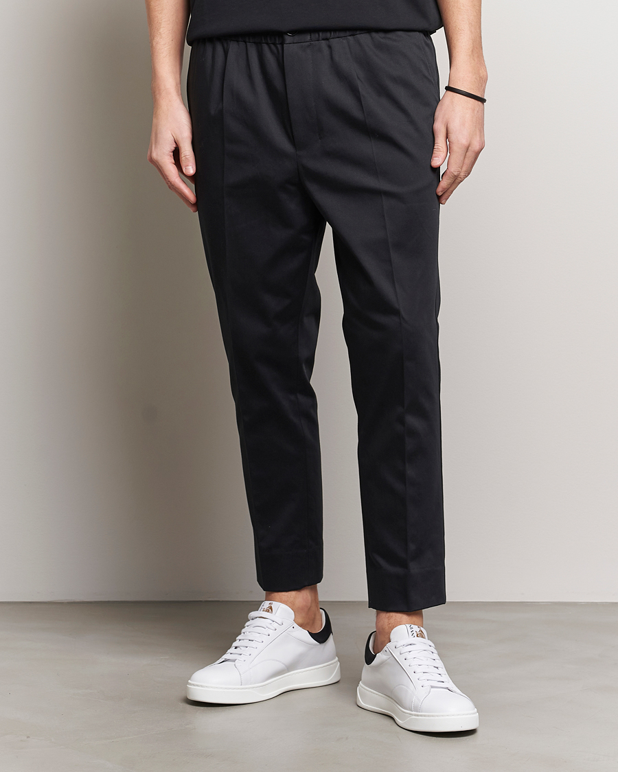 Herr | Avdelningar | AMI | Cotton Drawstring Trousers Black