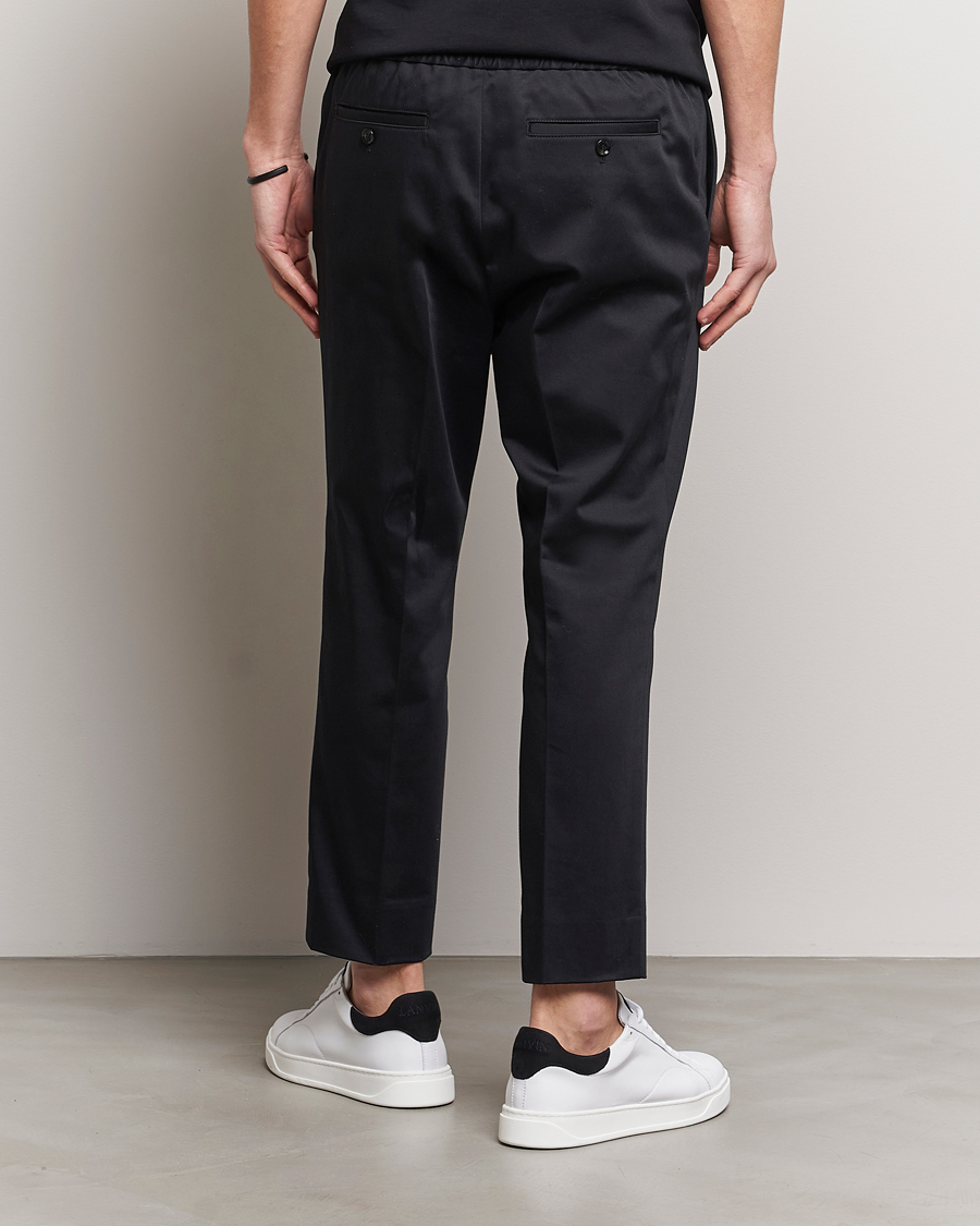 Herr | Byxor | AMI | Cotton Drawstring Trousers Black
