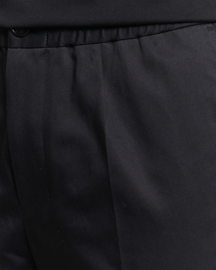 Herr | Byxor | AMI | Cotton Drawstring Trousers Black