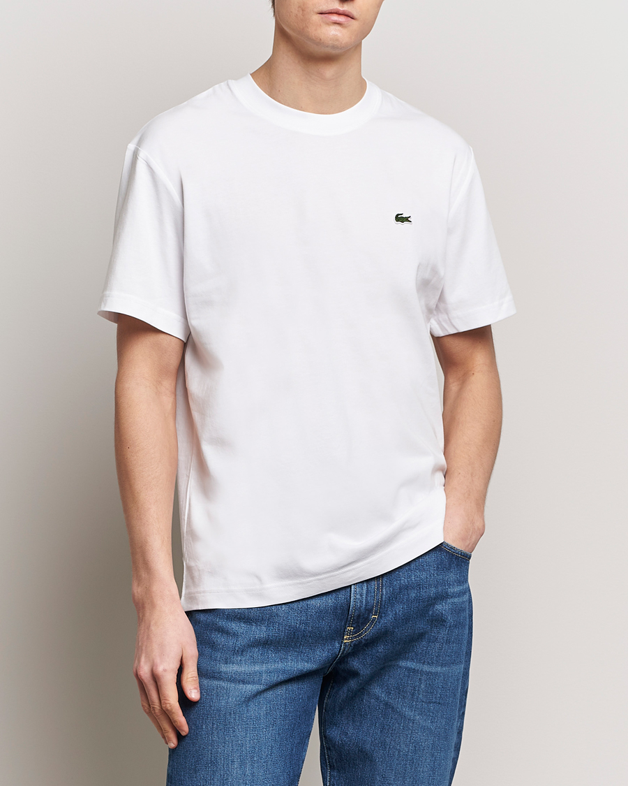 Herr | T-Shirts | Lacoste | Regular Fit Heavy Crew Neck T-Shirt White
