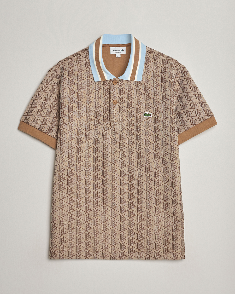 Herr | Pikéer | Lacoste | Classic Fit Monogram Polo Croissant/Cookie