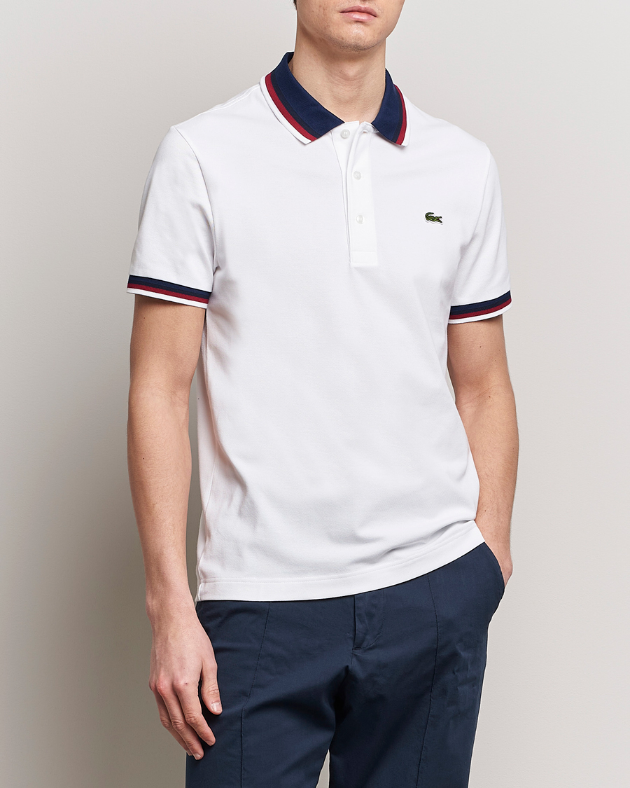 Herre | Pikéer | Lacoste | Regular Fit Tipped Polo White
