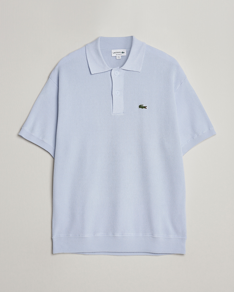 Herr | Pikéer | Lacoste | Relaxed Fit Moss Stitched Knitted Polo Phoenix Blue