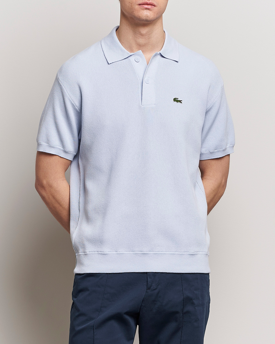 Herr | Pikéer | Lacoste | Relaxed Fit Moss Stitched Knitted Polo Phoenix Blue