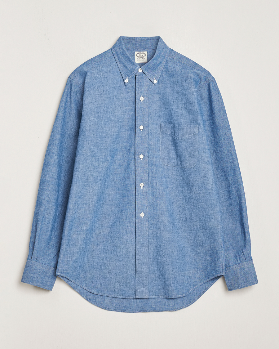 Herr | Skjortor | Kamakura Shirts | Vintage Ivy Chambray Button Down Shirt Blue