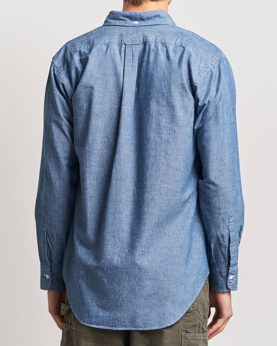 Herr | Skjortor | Kamakura Shirts | Vintage Ivy Chambray Button Down Shirt Blue