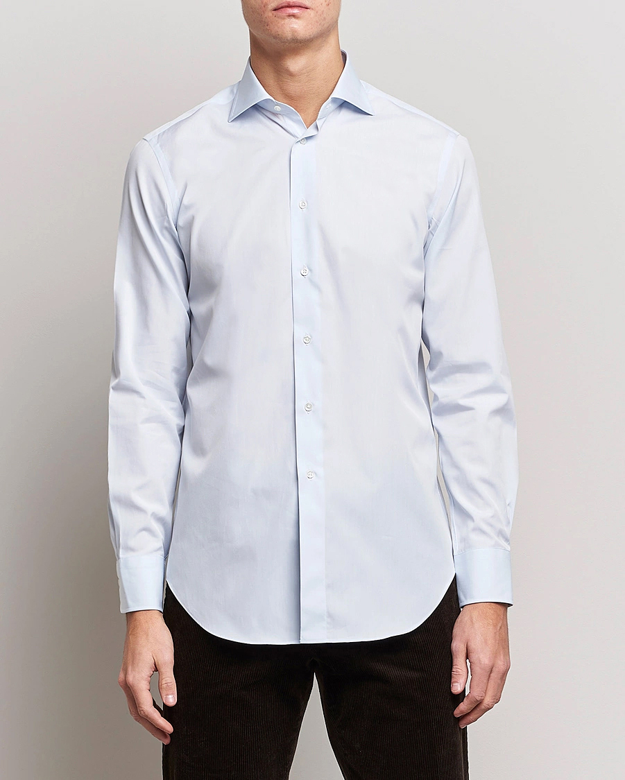 Herr |  | Kamakura Shirts | Slim Fit Broadcloth Dress Shirt Light Blue