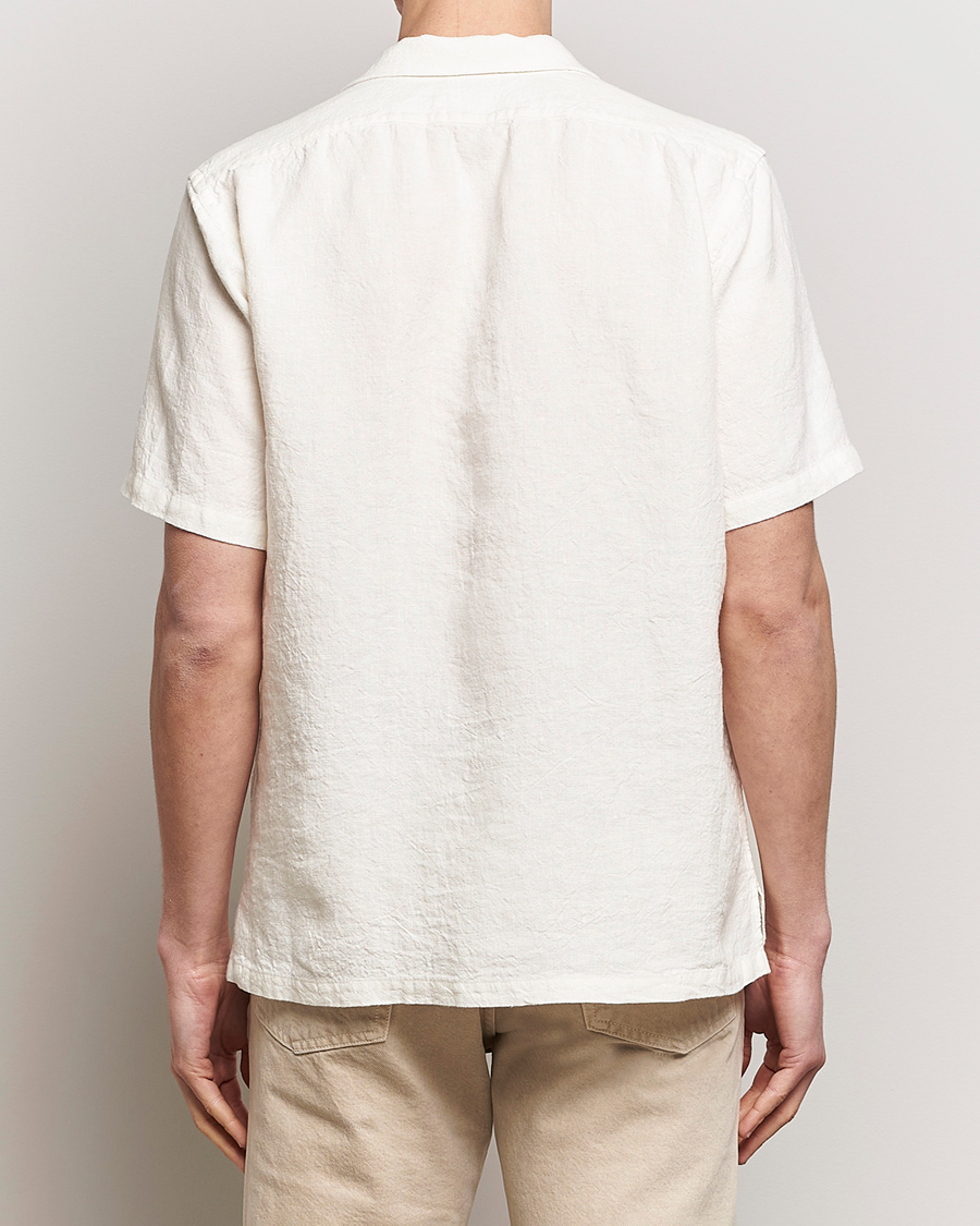 Herr | Skjortor | Kamakura Shirts | Vintage Ivy Heavy Linen Beach Shirt White