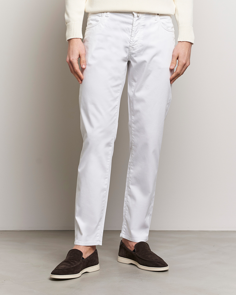 Herr | Avdelningar | Incotex | 5-Pocket Cotton/Stretch Pants White