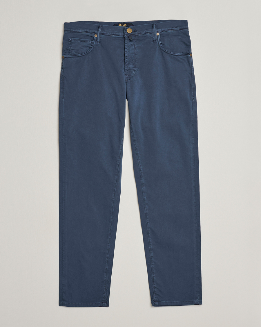 Herr | Byxor | Incotex | 5-Pocket Cotton/Stretch Pants Navy