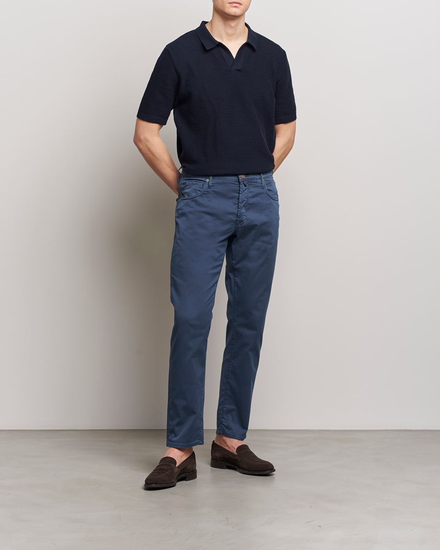 Herr | Byxor | Incotex | 5-Pocket Cotton/Stretch Pants Navy