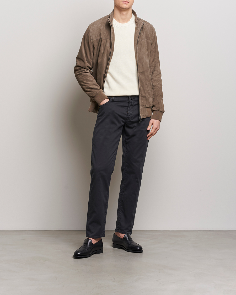 Herr | Byxor | Incotex | 5-Pocket Cotton/Stretch Pants Black