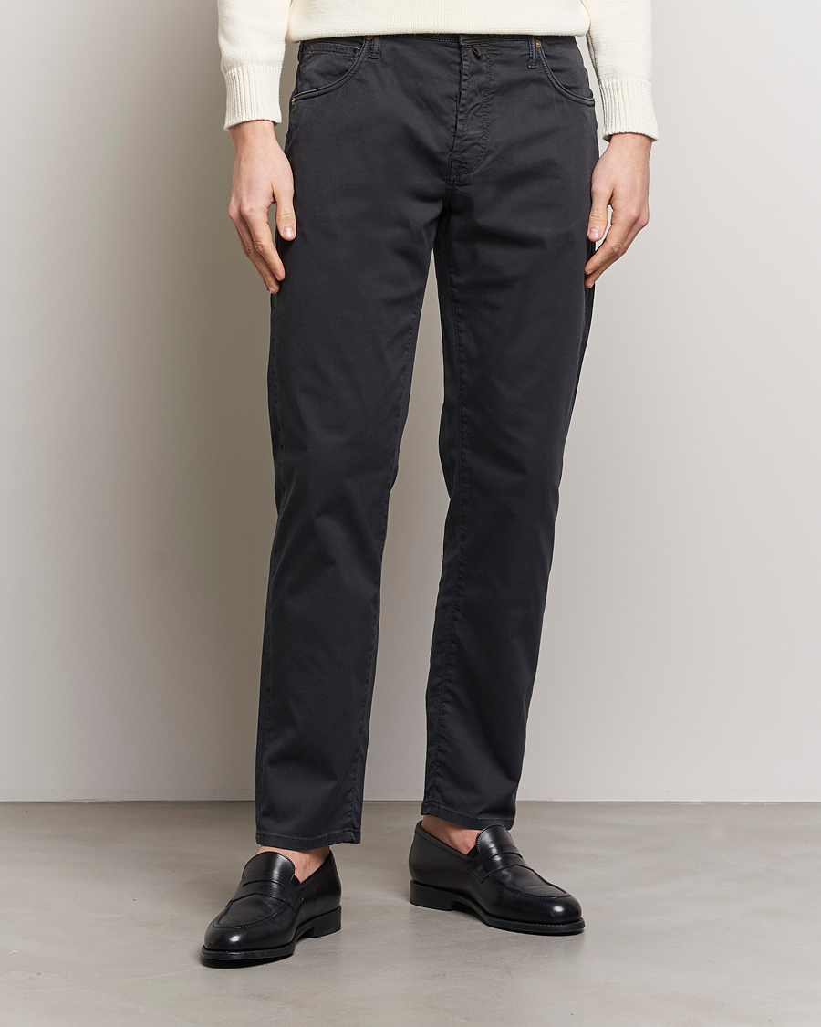 Herr | Italian Department | Incotex | 5-Pocket Cotton/Stretch Pants Black