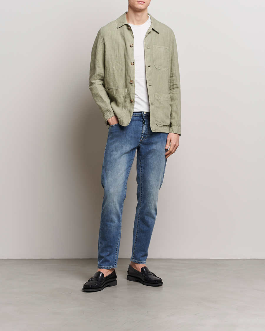 Herr | Jeans | Incotex | 5-Pocket Stretch Denim Medium Blue