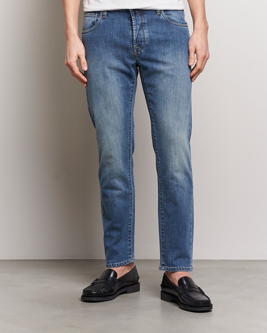 Herr | Jeans | Incotex | 5-Pocket Stretch Denim Medium Blue