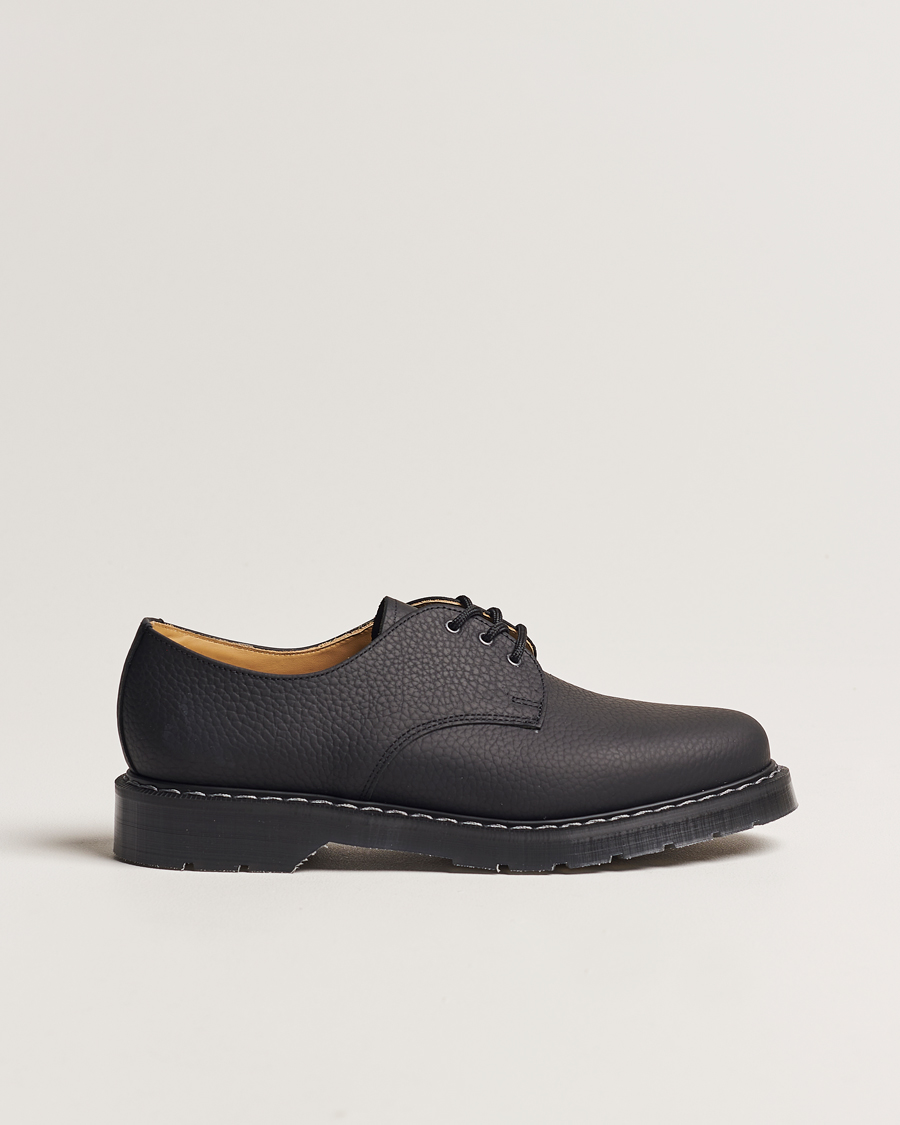 Herr | Derbys | Solovair | 3 Eye Gibson Shoe Black Grain