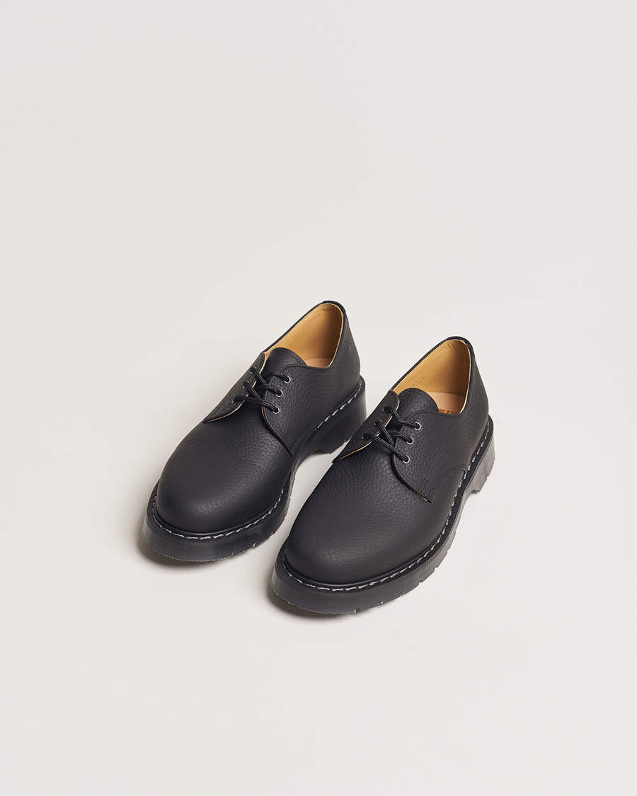 Herr | Skor | Solovair | 3 Eye Gibson Shoe Black Grain