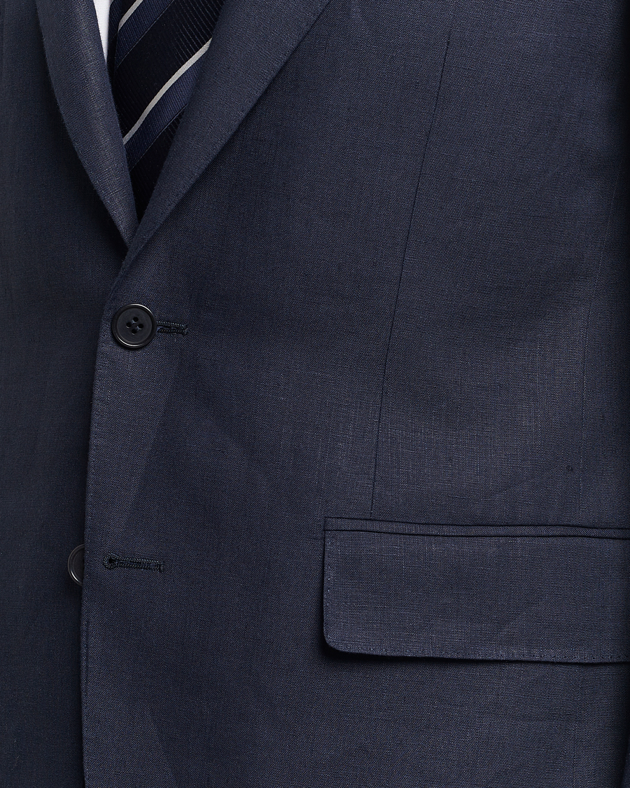 Herr | Kostymer | Canali | Capri Linen Suit Navy