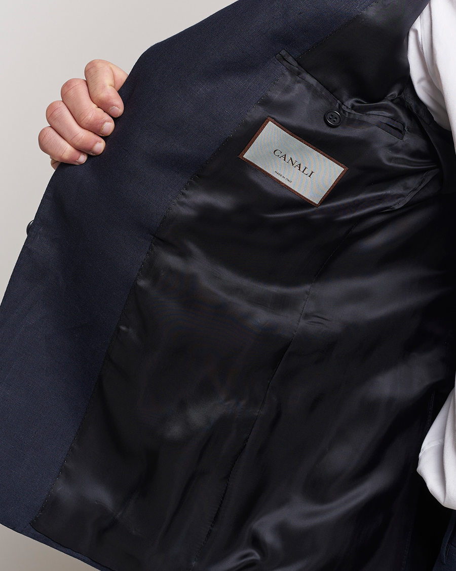 Herr | Kostymer | Canali | Capri Linen Suit Navy