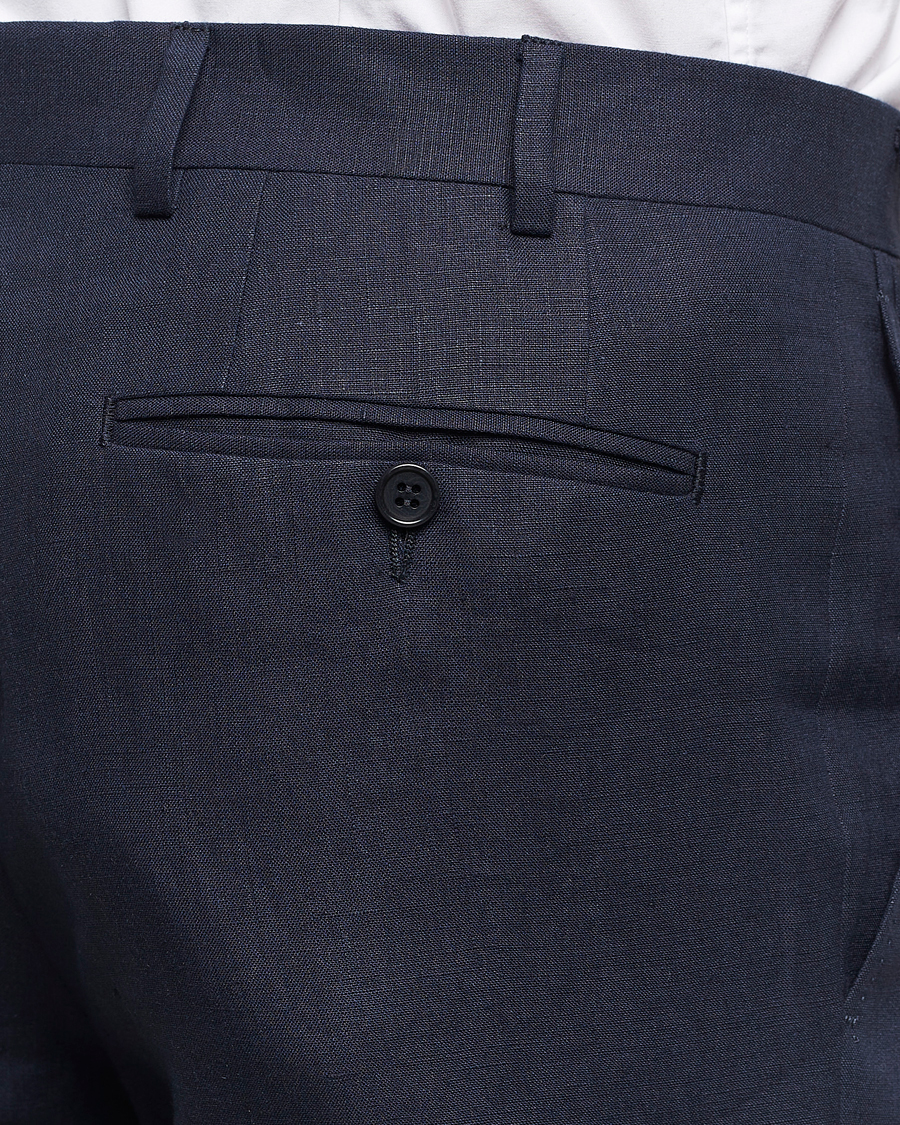 Herr | Kostymer | Canali | Capri Linen Suit Navy