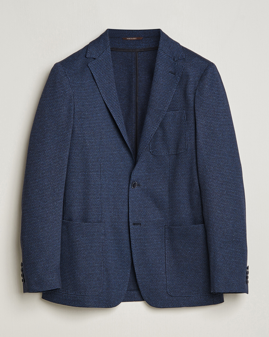 Herr | Kavajer | Canali | Micro Check Jersey Blazer Navy