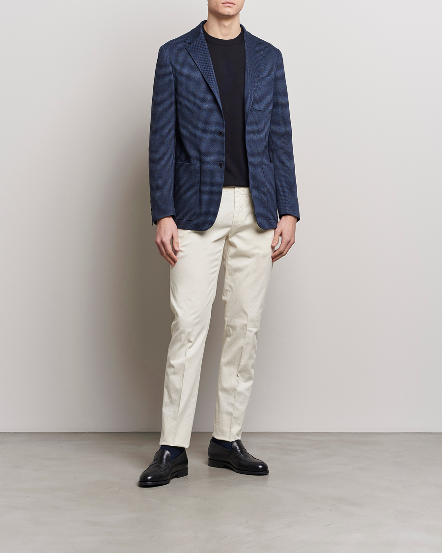Herr | Kavajer | Canali | Micro Check Jersey Blazer Navy