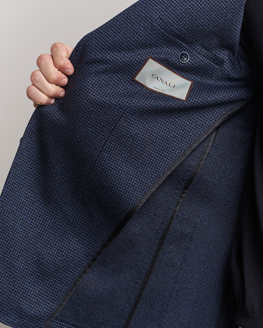 Herr | Kavajer | Canali | Micro Check Jersey Blazer Navy