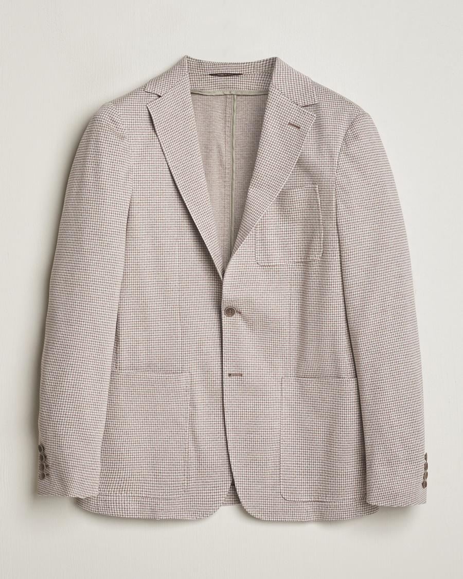 Herr | Kavajer | Canali | Micro Check Jersey Blazer Light Beige