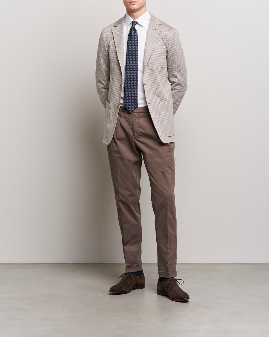 Herr | Kavajer | Canali | Micro Check Jersey Blazer Light Beige