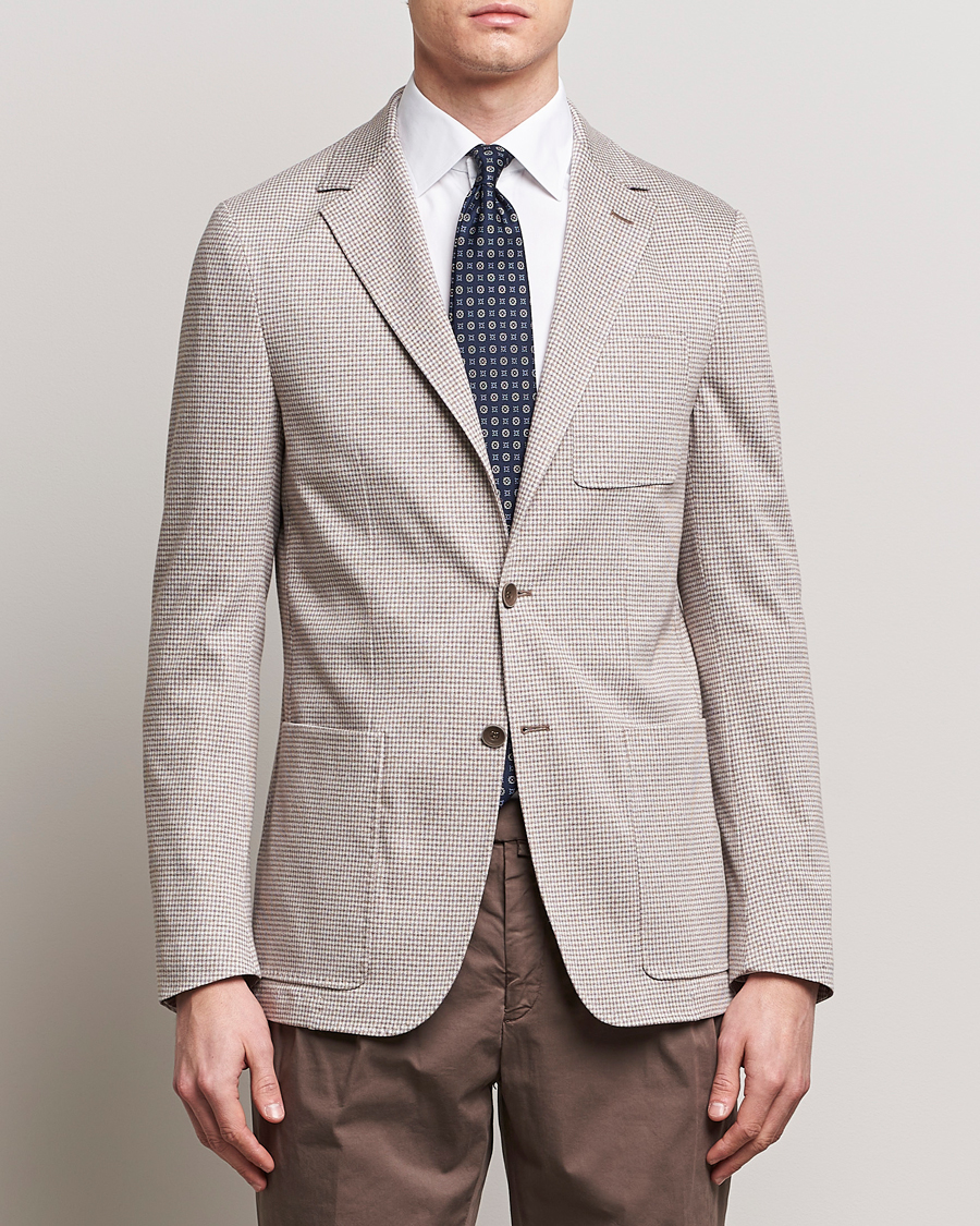 Herr | Italian Department | Canali | Micro Check Jersey Blazer Light Beige