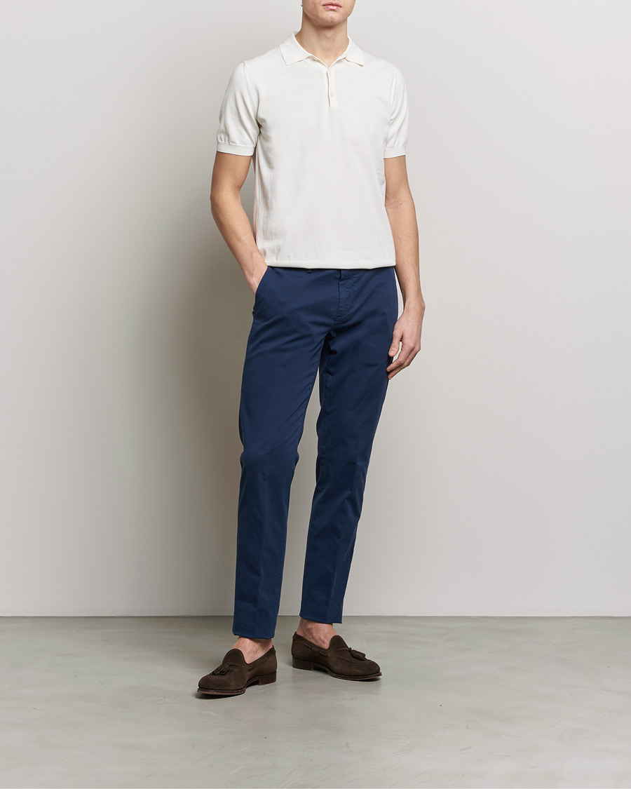 Herr | Pikéer | Canali | Cotton Short Sleeve Polo White