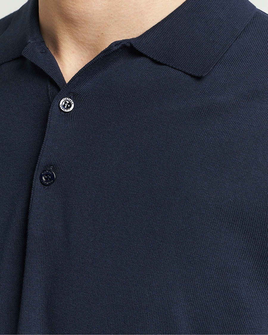 Herr | Pikéer | Canali | Cotton Short Sleeve Polo Navy