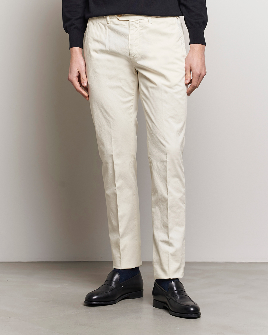 Herr | Business & Beyond | Canali | Cotton Stretch Chinos Off White