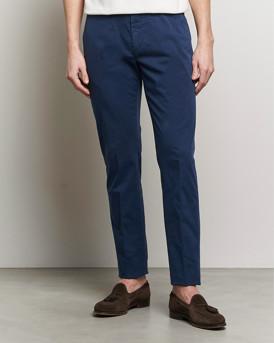 Herr | Canali | Canali | Cotton Stretch Chinos Dark Blue