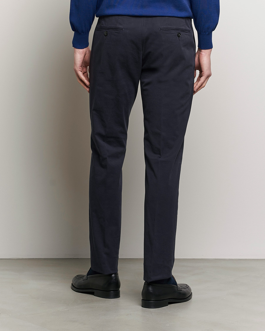 Herr | Byxor | Canali | Cotton Stretch Chinos Navy