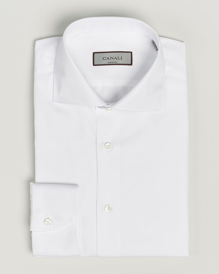 Herr | Skjortor | Canali | Slim Fit Cotton Shirt White