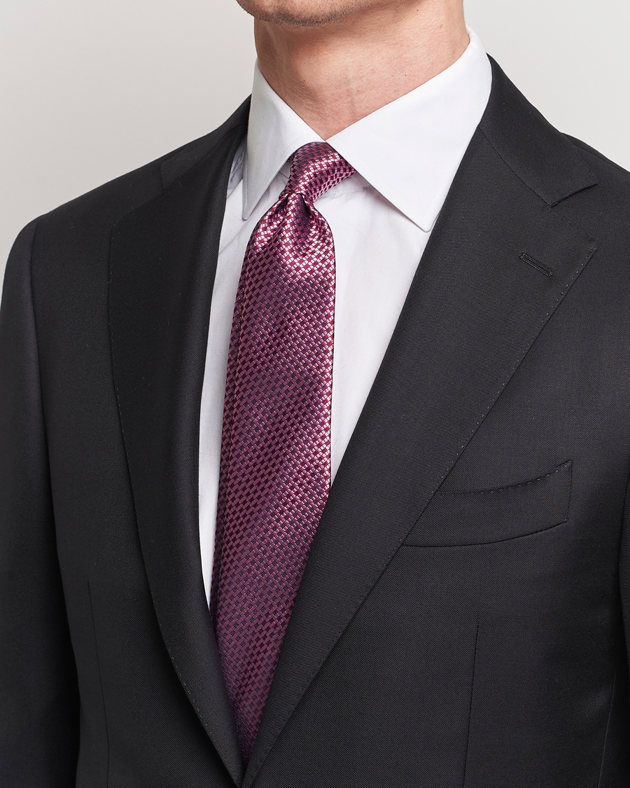 Herr | Canali Microstructure Silk Tie Pink | Canali | Microstructure Silk Tie Pink