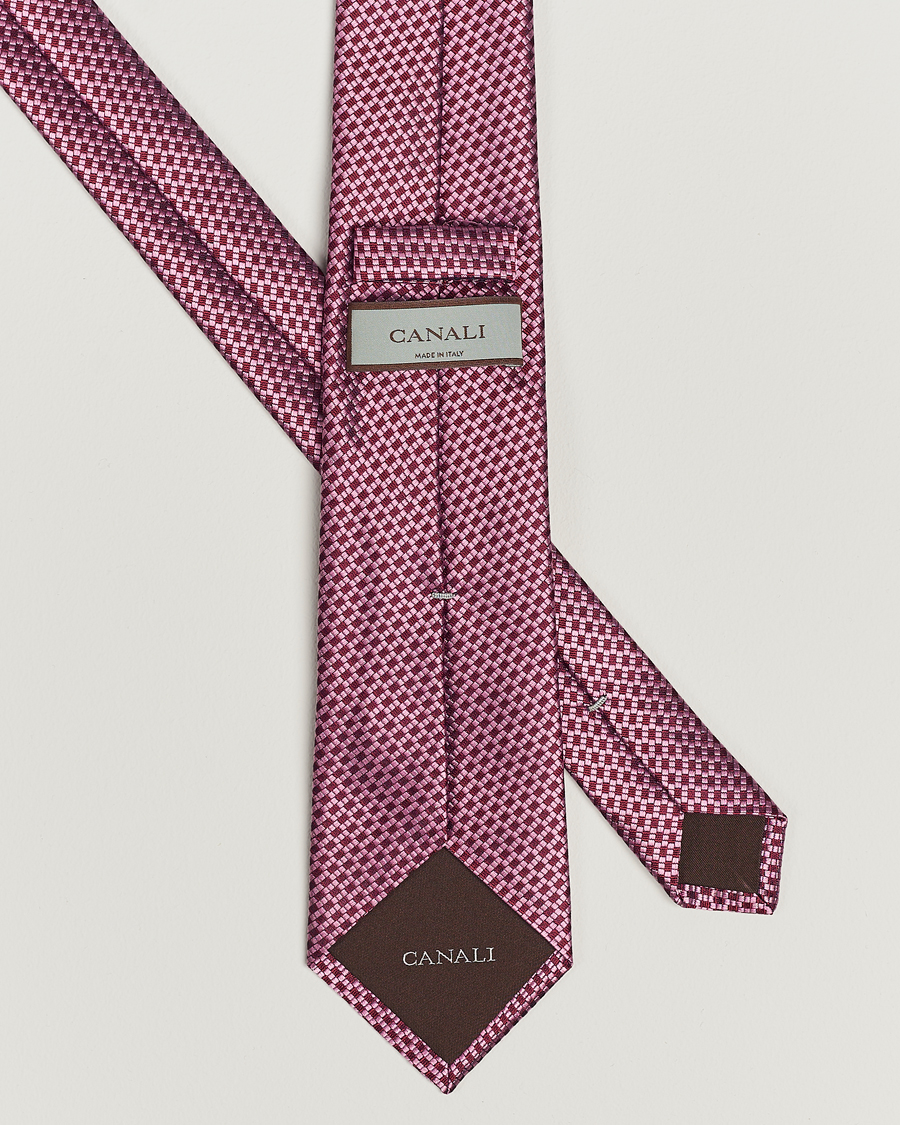 Herr | Canali Microstructure Silk Tie Pink | Canali | Microstructure Silk Tie Pink
