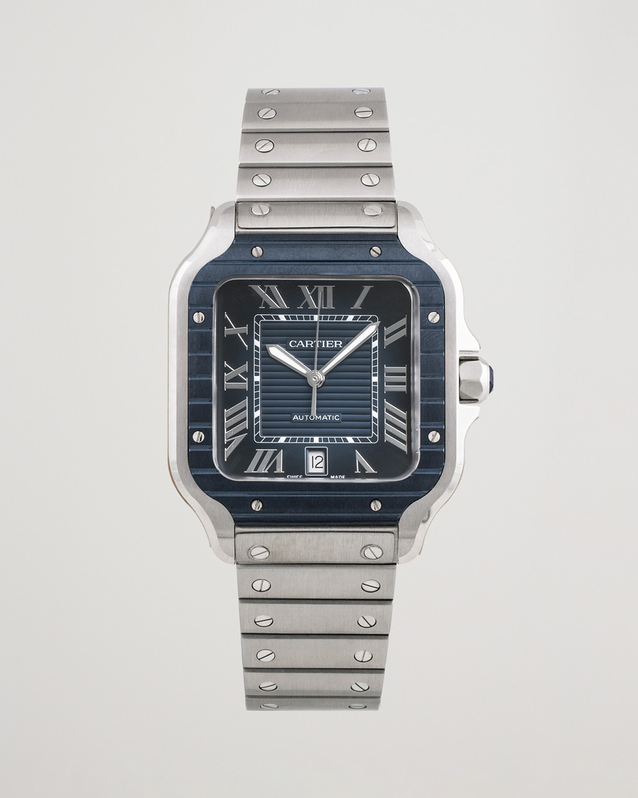 Herr | Cartier Pre-Owned Santos De Cartier Steel WSSA0048 Silver | Cartier Pre-Owned | Santos De Cartier Steel WSSA0048 Silver