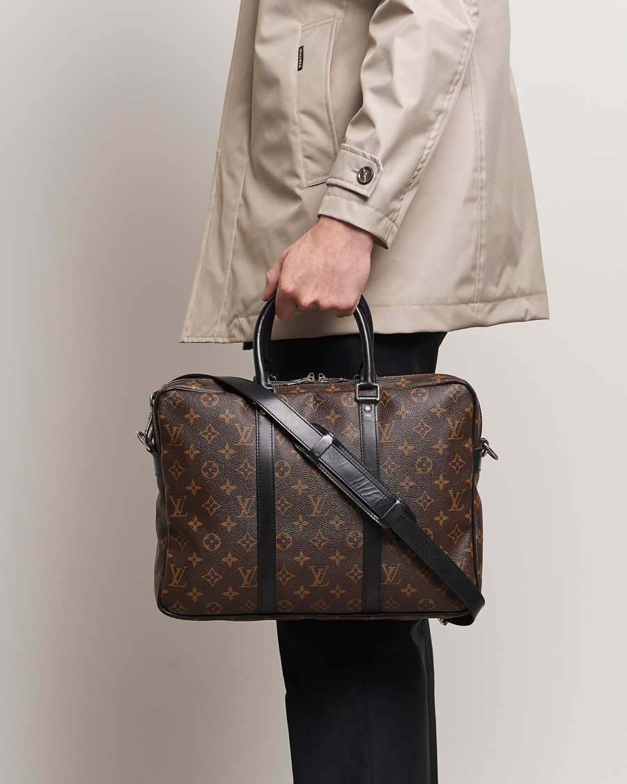 Herr | Louis Vuitton Pre-Owned Porte-Documents Voyage Briefcase Monogram Macassar | Louis Vuitton Pre-Owned | Porte-Documents Voyage Briefcase Monogram Macassar