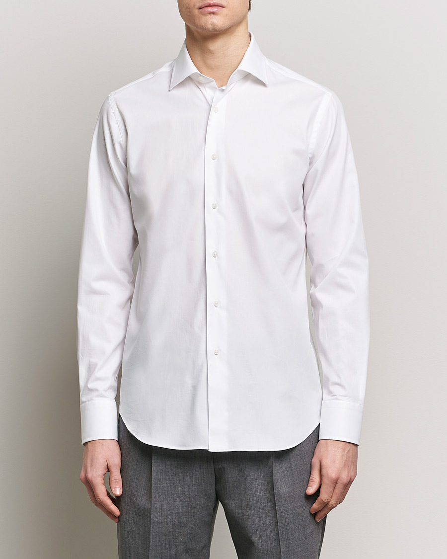Herr | Skjortor | Grigio | Cotton Twill Dress Shirt White