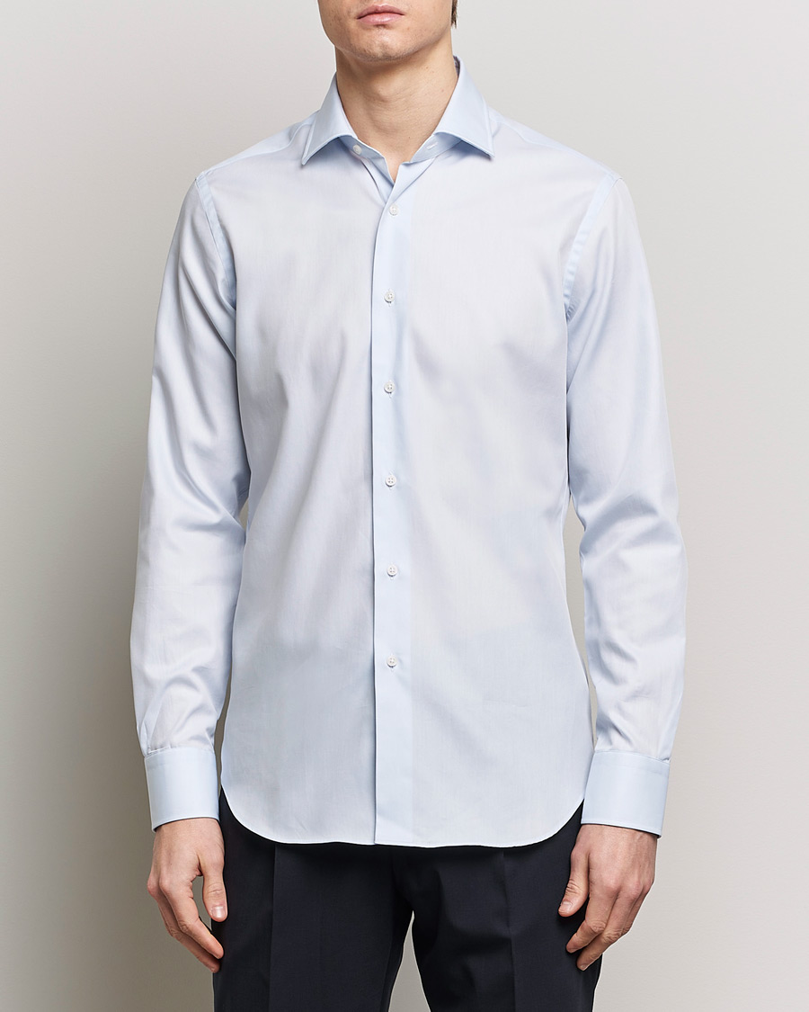 Herr | Businesskjortor | Grigio | Cotton Twill Dress Shirt Light Blue